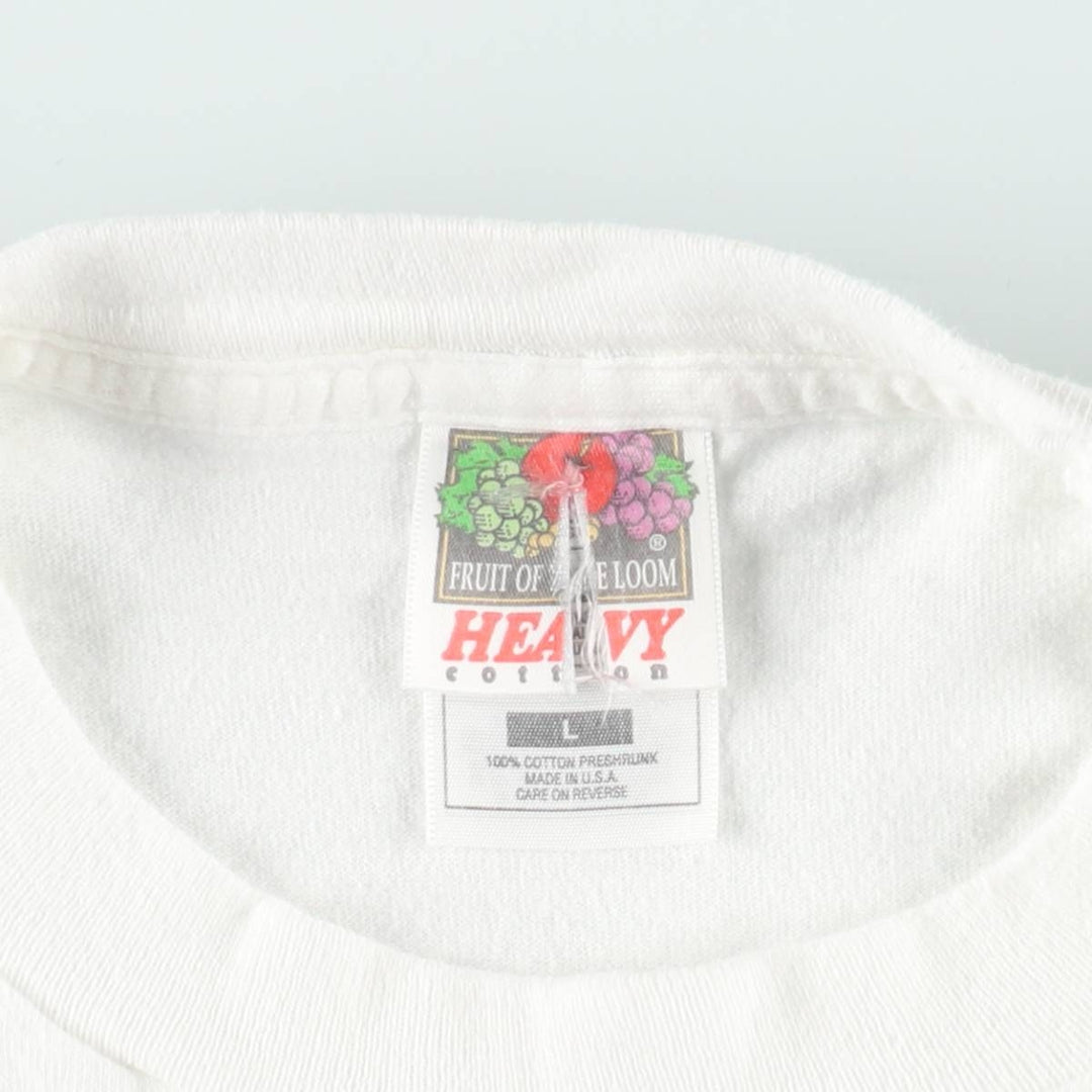 90'S Fruit of the Loom New York Souvenir T-shirt, Made in USA, Men's Size L (approx.), Vintage cotton white type Vintage Second Hand