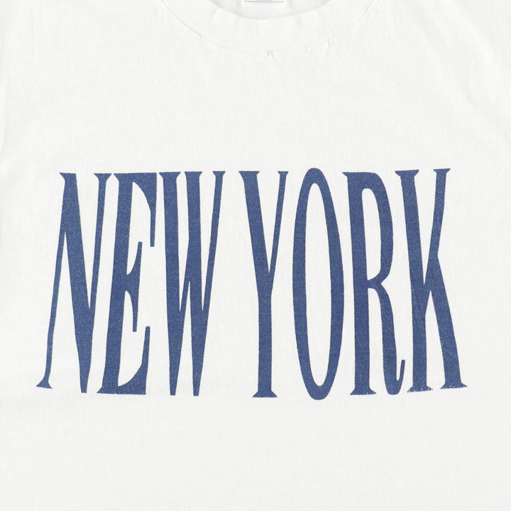 90'S Fruit of the Loom New York Souvenir T-shirt, Made in USA, Men's Size L (approx.), Vintage cotton white type Vintage Second Hand
