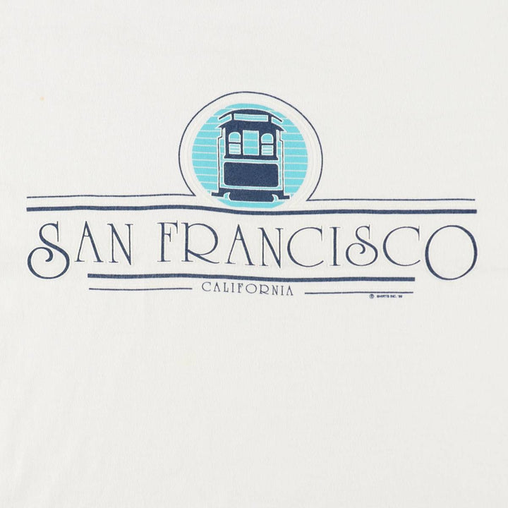 80'S All Sport Print T-Shirt, Made in USA, Men's Size L (Equivalent), Vintage cotton white type Vintage Second Hand