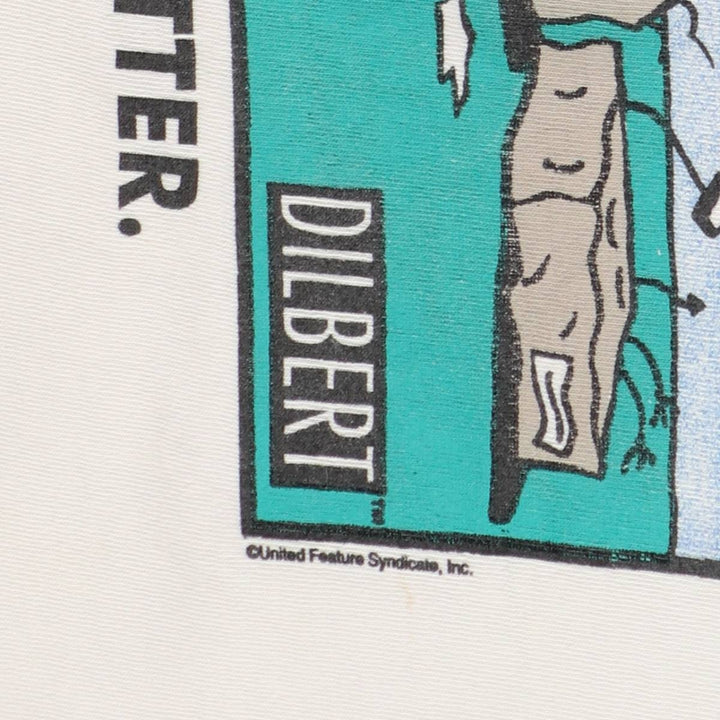 90'S All Sport Scott Adams Dilbert Art T-Shirt, Made in USA, Men's XL equivalent, Vintage cotton white type Vintage Second Hand
