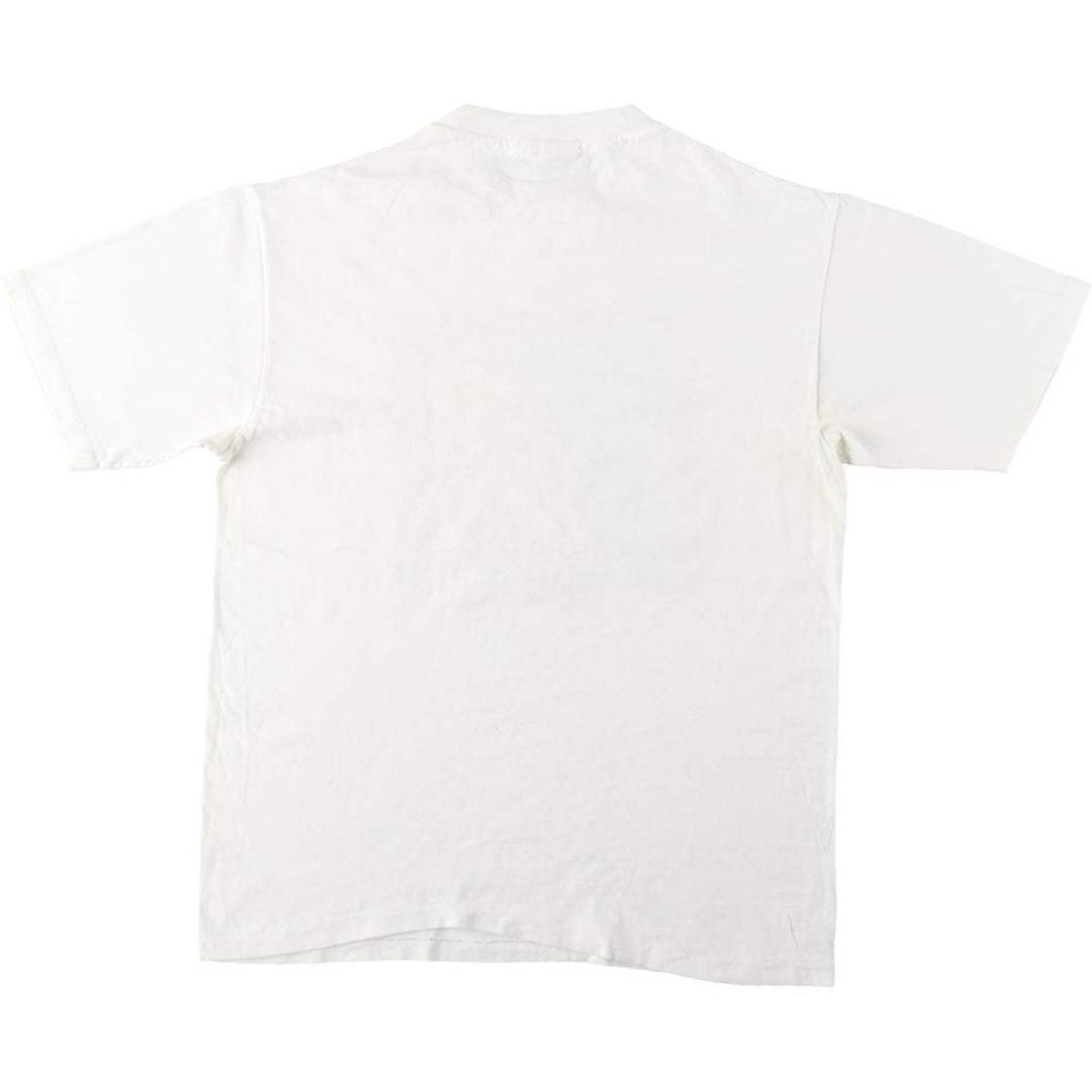 90'S Hanes BEEFY-T Printed T-shirt, Made in USA, Men's L size, Vintage cotton white type Vintage Second Hand