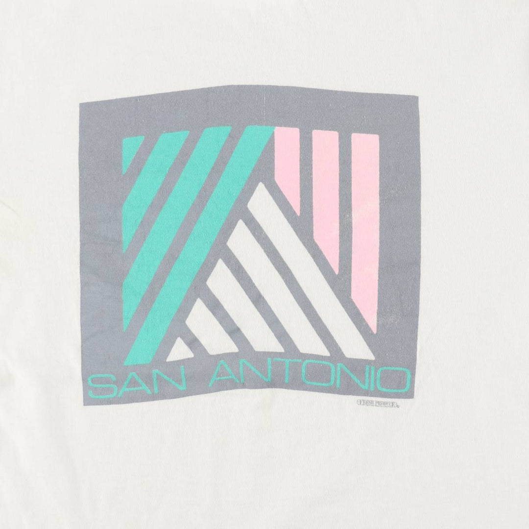 90'S Hanes BEEFY-T Printed T-shirt, Made in USA, Men's L size, Vintage cotton white type Vintage Second Hand