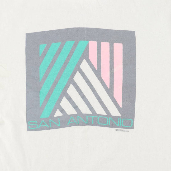 90'S Hanes BEEFY-T Printed T-shirt, Made in USA, Men's L size, Vintage cotton white type Vintage Second Hand