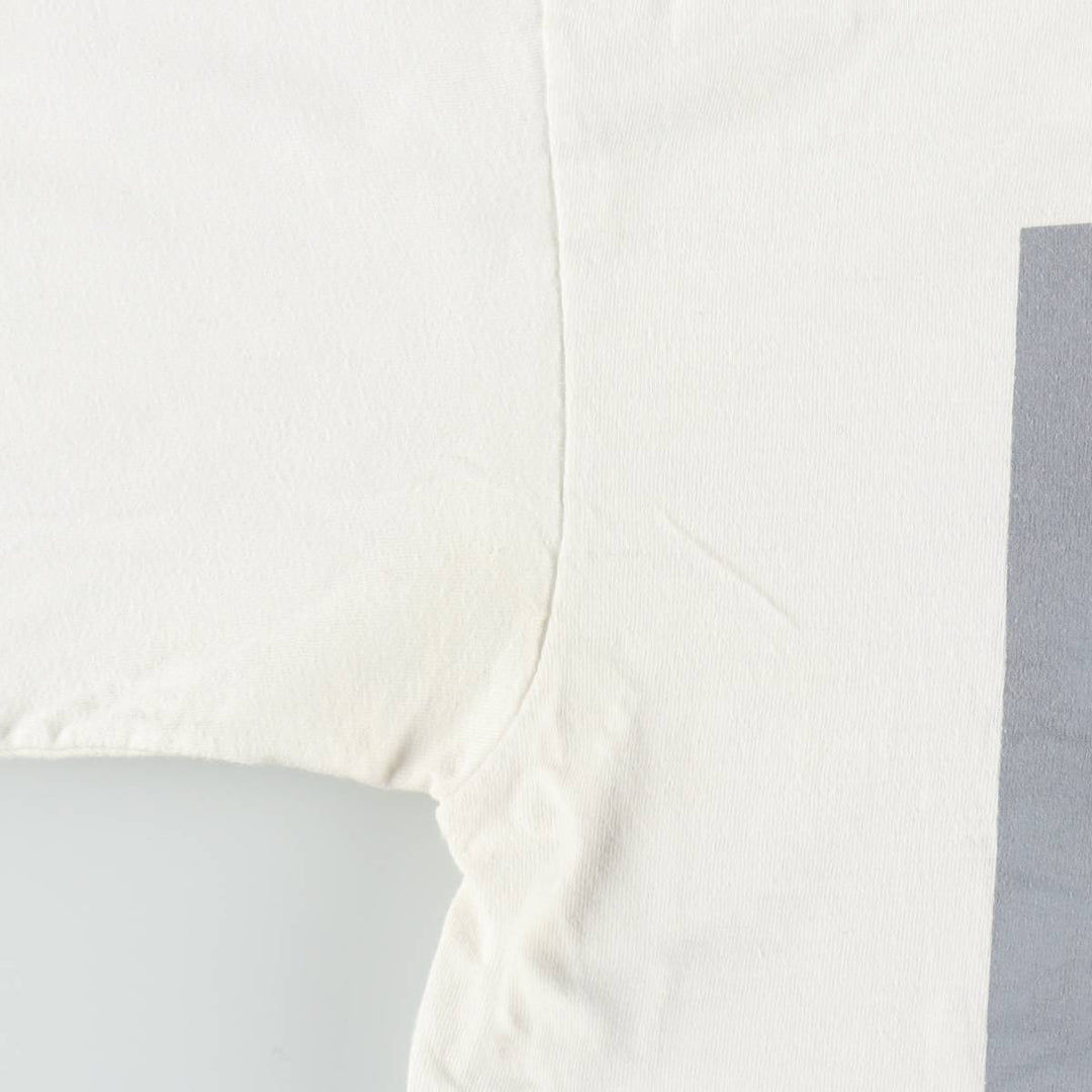 90'S Hanes BEEFY-T Printed T-shirt, Made in USA, Men's L size, Vintage cotton white type Vintage Second Hand
