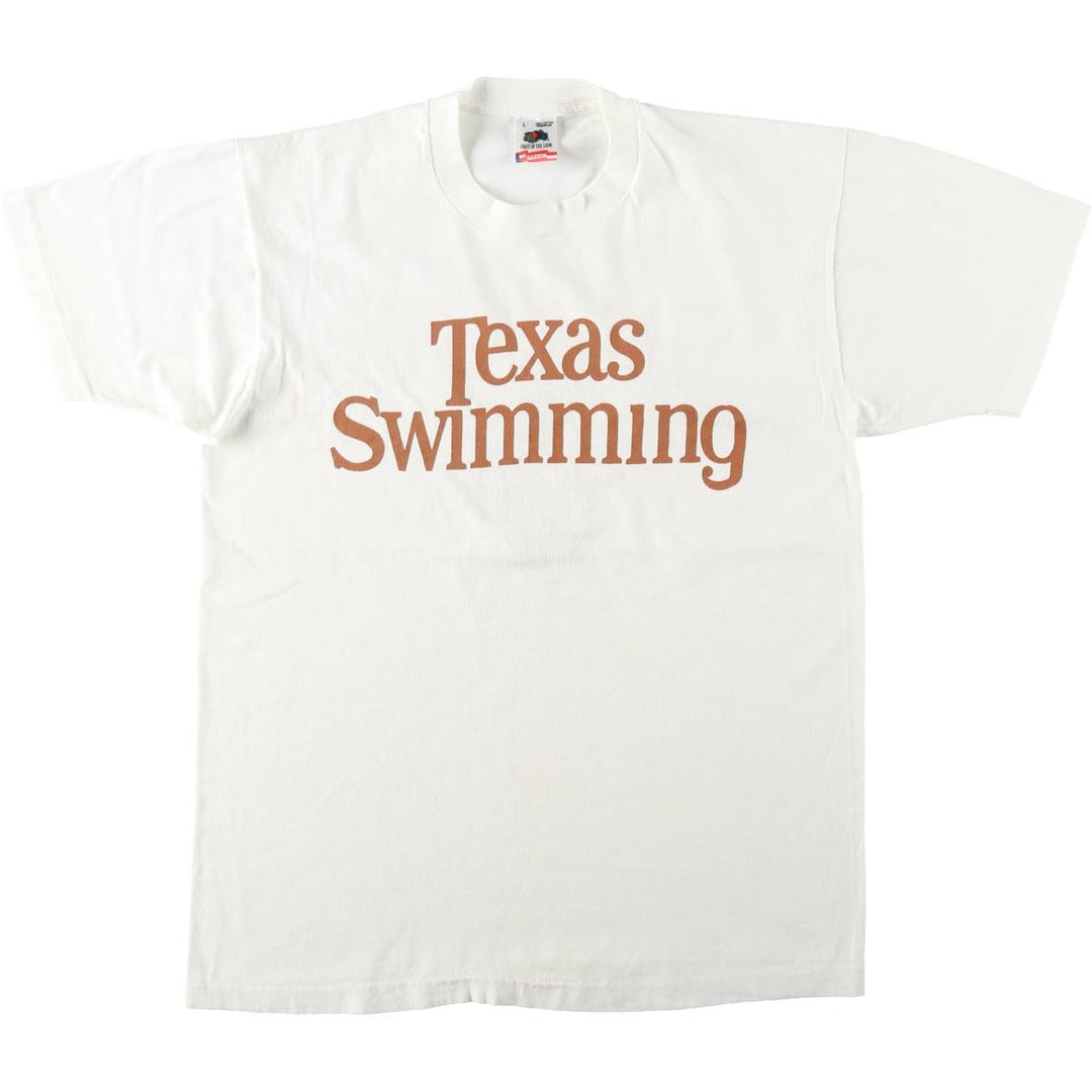 90'S Fruit of the Loom printed T-shirt, made in the USA, men's size L, vintage cotton white type Vintage Second Hand