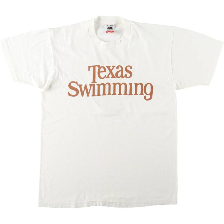 90'S Fruit of the Loom printed T-shirt, made in the USA, men's size L, vintage cotton white type Vintage Second Hand