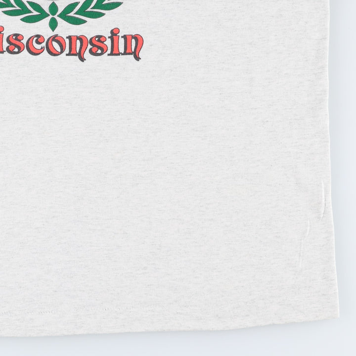 90'S Fruit of the Loom Something Special from Wisconsin Print T-Shirt, Made in USA, Men's XL equivalent. cotton gray type Vintage Second Hand