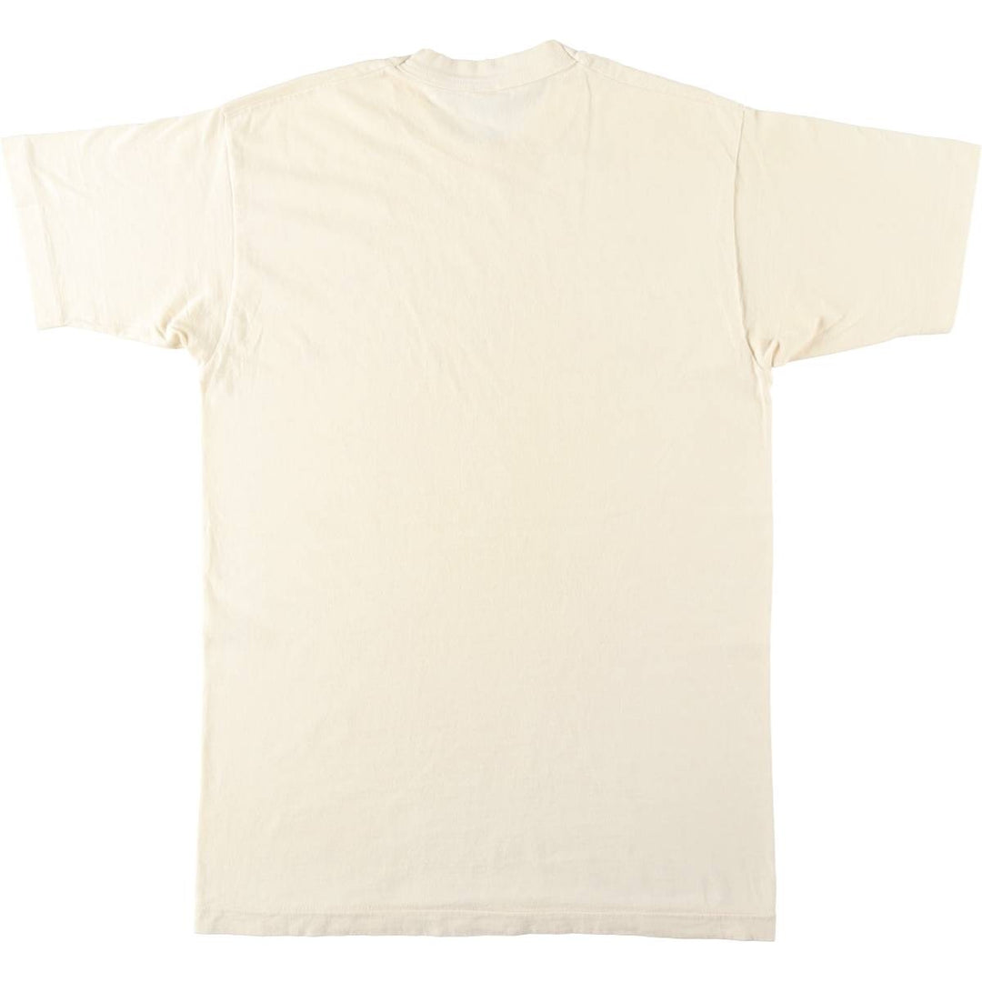 90'S Fruit of the Loom printed T-shirt, made in the USA, men's size L, vintage cotton pale white type Vintage Second Hand