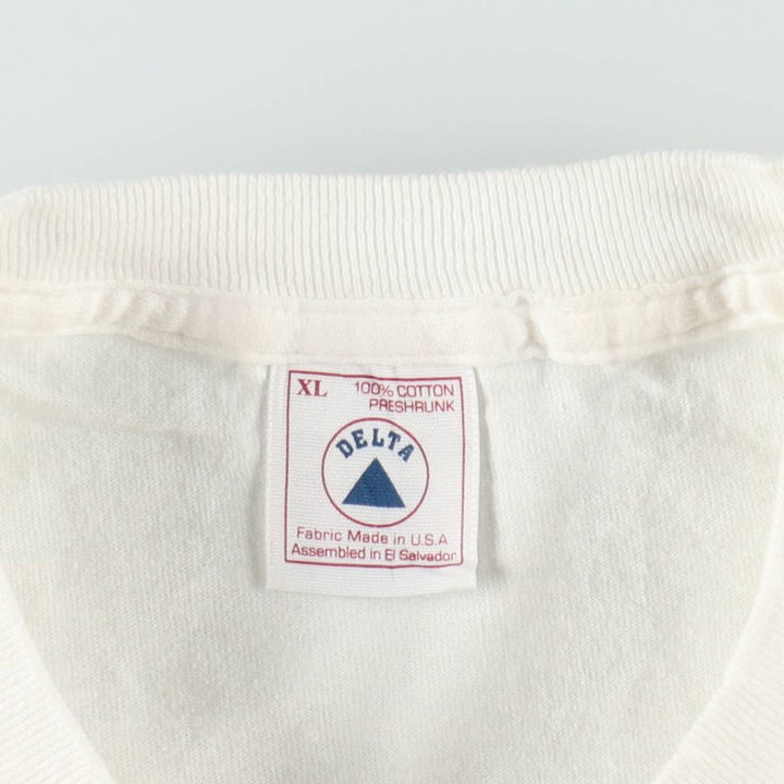 Vintage 90'S Delta DELTA Message Print T-Shirt, Men's XL cotton white type Vintage Second Hand