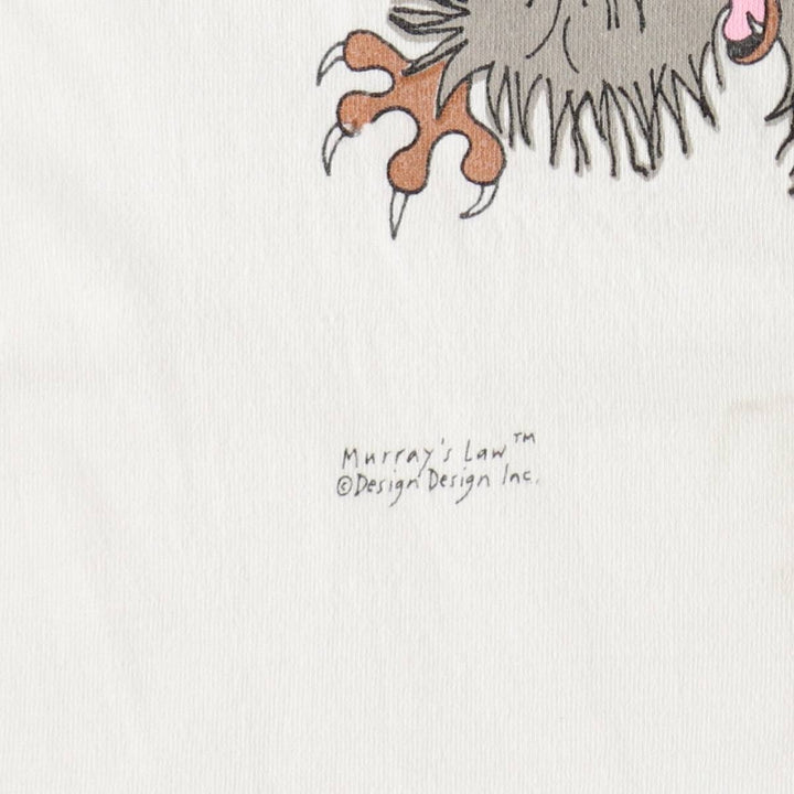 90s-00'S Hanes BEEFY-T Cat Pattern Message Print T-Shirt, Men's XL equivalent, Vintage cotton white type Vintage Second Hand