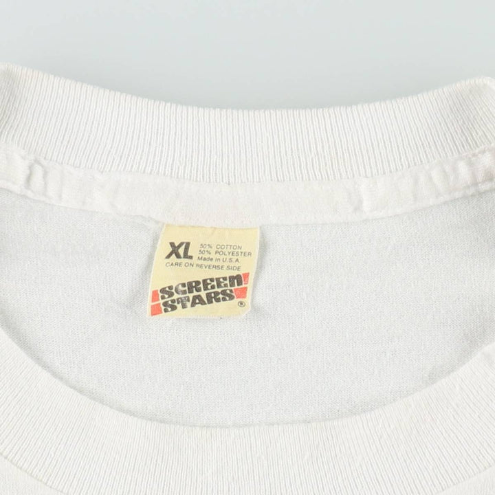 Vintage 1980'S Screen Stars print T-shirt, Made in USA, Men's XL cotton white type Vintage Second Hand