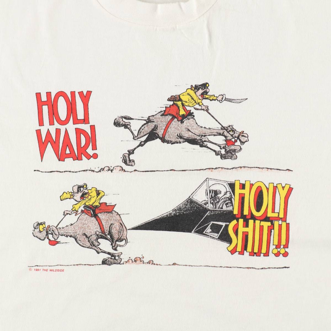 90'S SOF TEE Printed T-shirt Made in USA Men's XL Vintage cotton white type Vintage Second Hand
