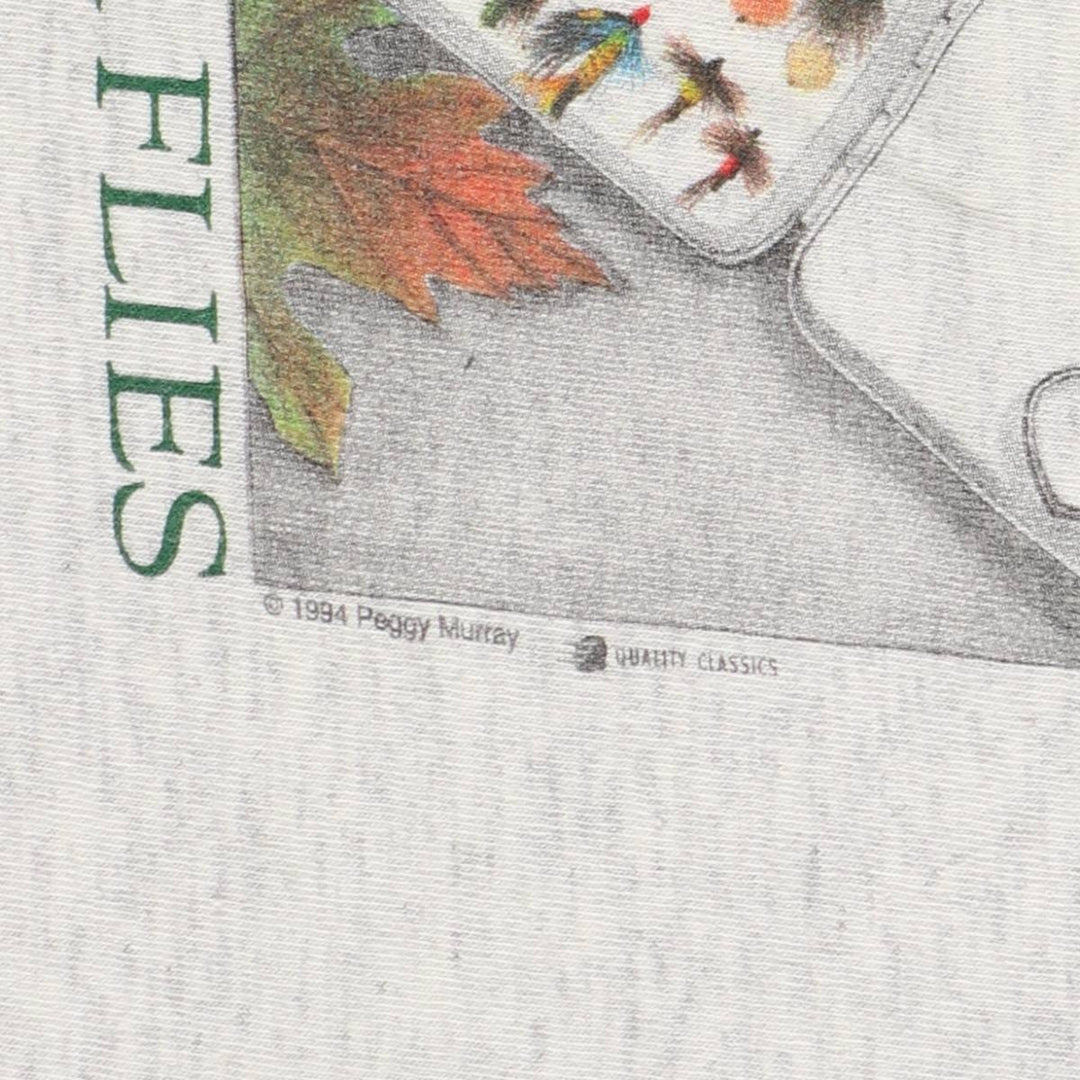 90'S Murina Peggy Murray REEL MEN Art T-shirt, Made in USA, Men's Size L (approx.), Vintage cotton gray type Vintage Second Hand