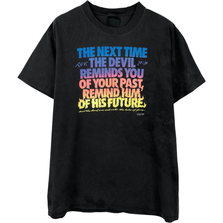 90'S Vintage Printed T-Shirt, Men's XL cotton black type Vintage Second Hand