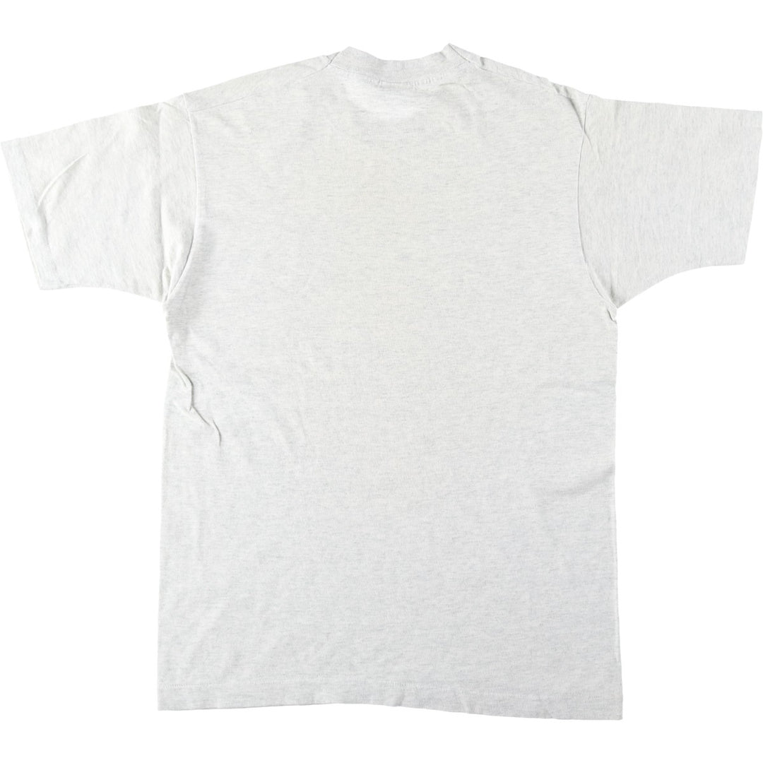 90'S Fruit of the Loom Print T-Shirt, Made in Canada, Men's Size M (approx.), Vintage cotton gray type Vintage Second Hand