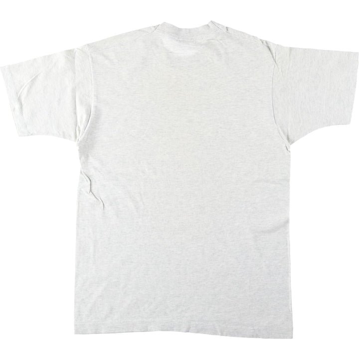90'S Fruit of the Loom Print T-Shirt, Made in Canada, Men's Size M (approx.), Vintage cotton gray type Vintage Second Hand