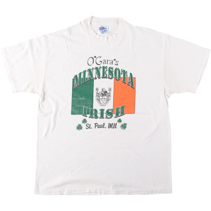 90'S Hanes BEEFY-T O'Gara's advertising T-shirt, Made in USA, Men's size L (approx.) cotton white type Vintage Second Hand