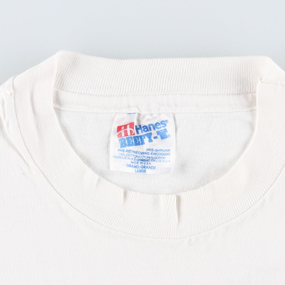 90'S Hanes BEEFY-T O'Gara's advertising T-shirt, Made in USA, Men's size L (approx.) cotton white type Vintage Second Hand