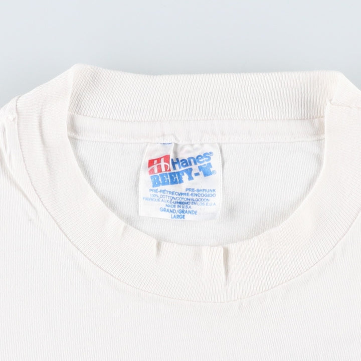 90'S Hanes BEEFY-T O'Gara's advertising T-shirt, Made in USA, Men's size L (approx.) cotton white type Vintage Second Hand
