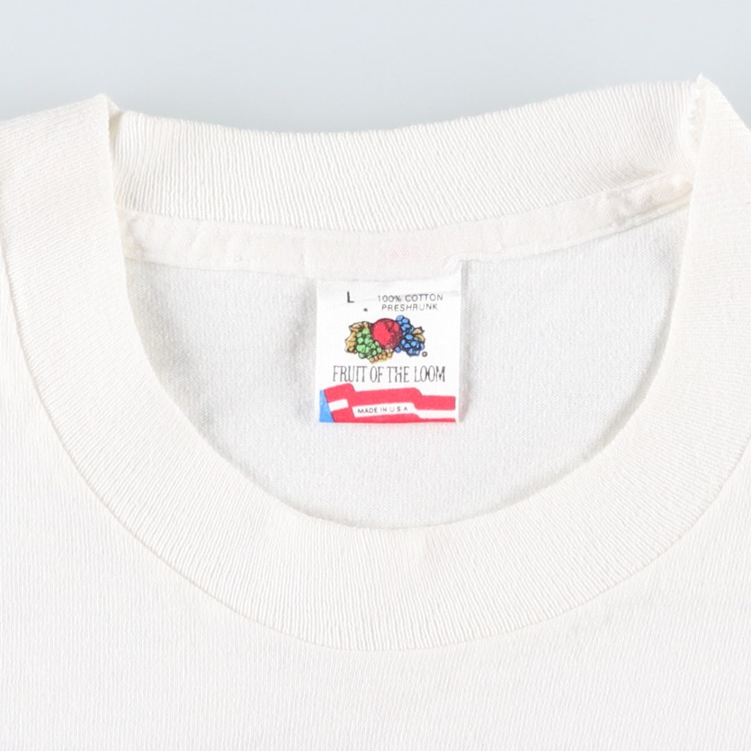90'S Fruit of the Loom HOG'S BREATH SALOON Advertising T-Shirt, Made in USA, Men's Size L (approx.), Vintage cotton white type Vintage Second Hand