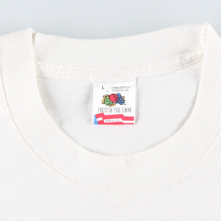 90'S Fruit of the Loom HOG'S BREATH SALOON Advertising T-Shirt, Made in USA, Men's Size L (approx.), Vintage cotton white type Vintage Second Hand