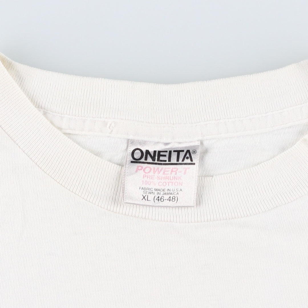 90'S ONEITA WORLD MARKETING ALLIANCE Advertising T-Shirt, Made in USA, Men's XL equivalent, Vintage cotton white type Vintage Second Hand