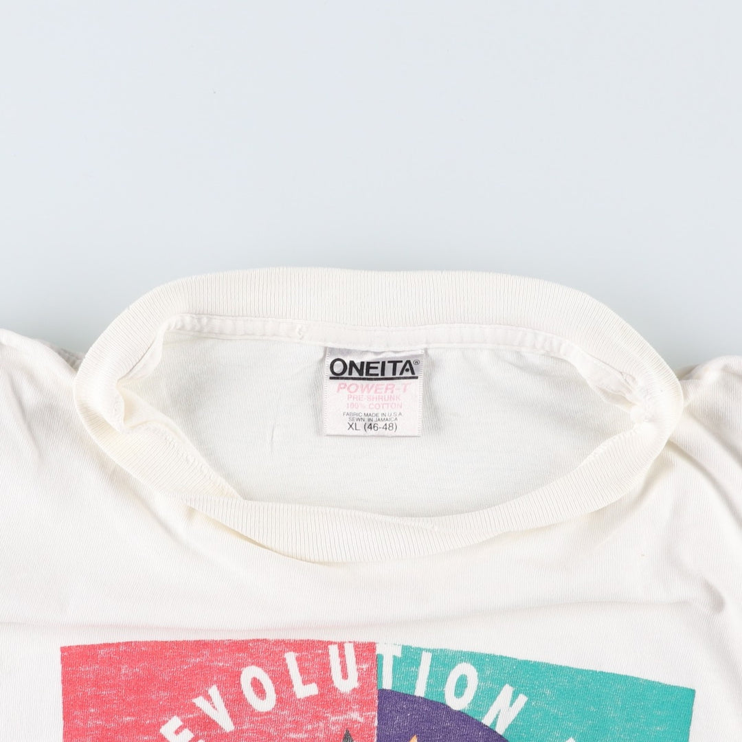 90'S ONEITA WORLD MARKETING ALLIANCE Advertising T-Shirt, Made in USA, Men's XL equivalent, Vintage cotton white type Vintage Second Hand