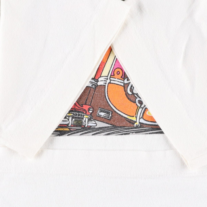 90'S Fruit of the Loom printed T-shirt, made in the USA, men's size L, vintage cotton white type Vintage Second Hand