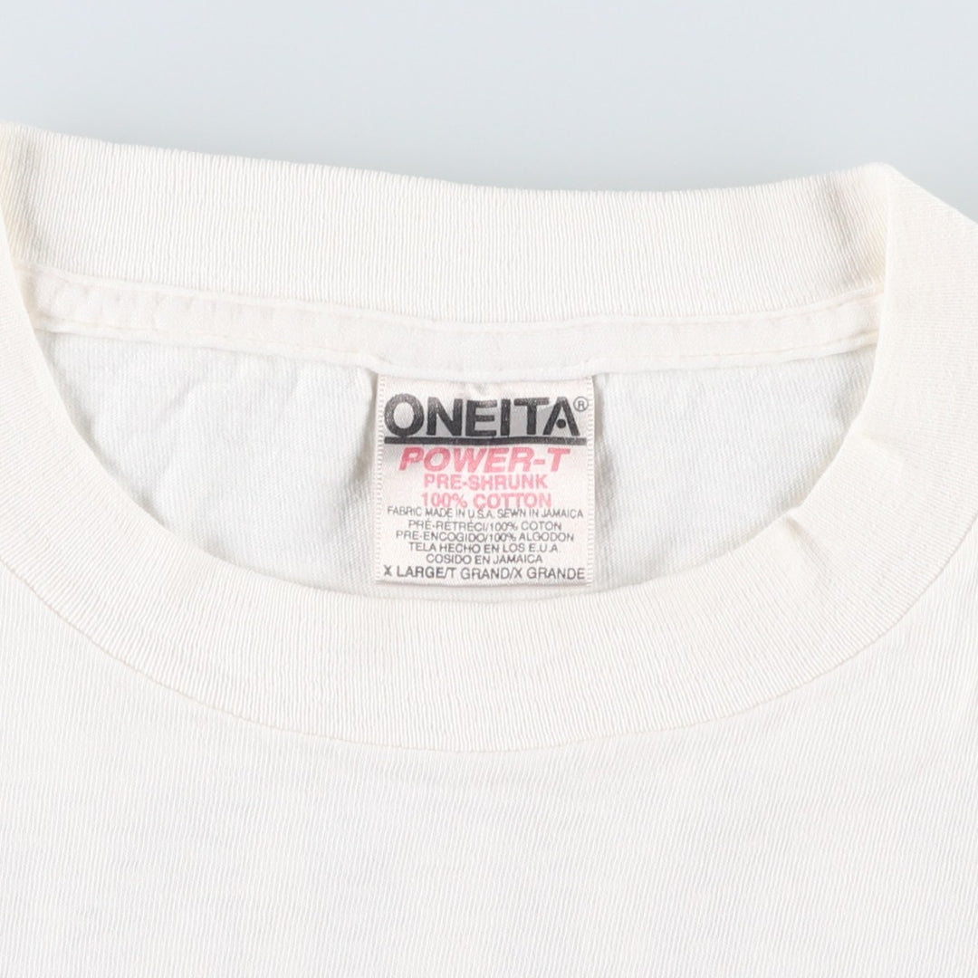 90'S ONEITA XTRA SPORTS 690 Advertising T-Shirt, Men's XL equivalent, Vintage cotton white type Vintage Second Hand