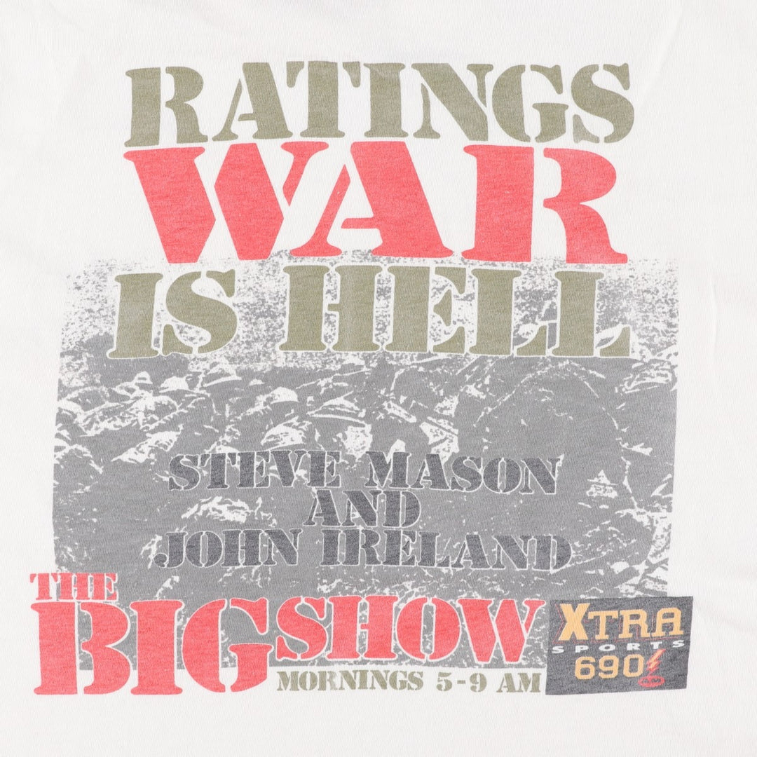 90'S ONEITA XTRA SPORTS 690 Advertising T-Shirt, Men's XL equivalent, Vintage cotton white type Vintage Second Hand