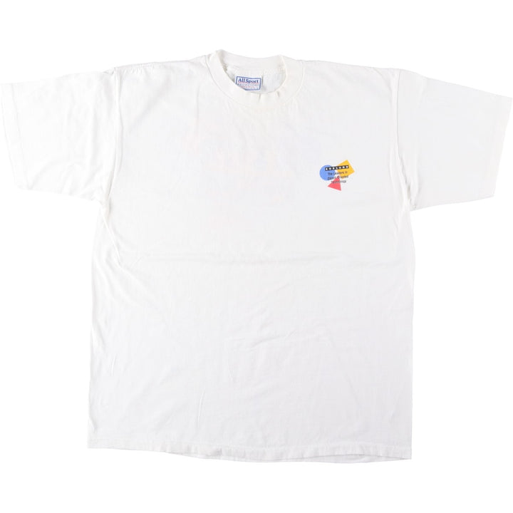 90'S All Sport BORLAND Advertising T-Shirt, Made in USA, Men's XL equivalent, Vintage cotton white type Vintage Second Hand