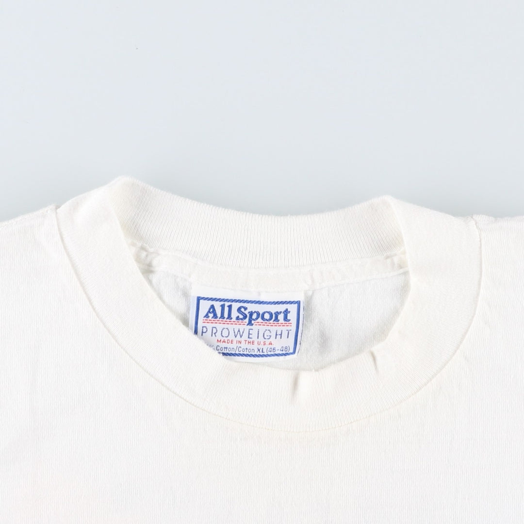 90'S All Sport BORLAND Advertising T-Shirt, Made in USA, Men's XL equivalent, Vintage cotton white type Vintage Second Hand