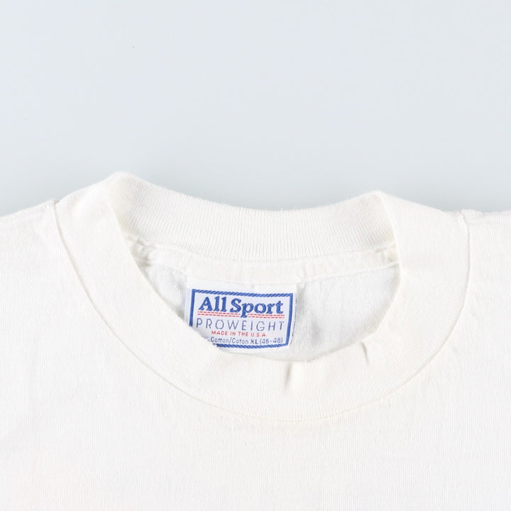 90'S All Sport BORLAND Advertising T-Shirt, Made in USA, Men's XL equivalent, Vintage cotton white type Vintage Second Hand