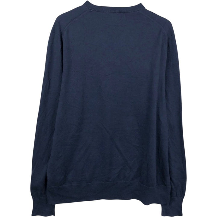 Brooks Brothers V-neck cotton knit sweater, size M Supima Cotton navy blue type Vintage Second Hand