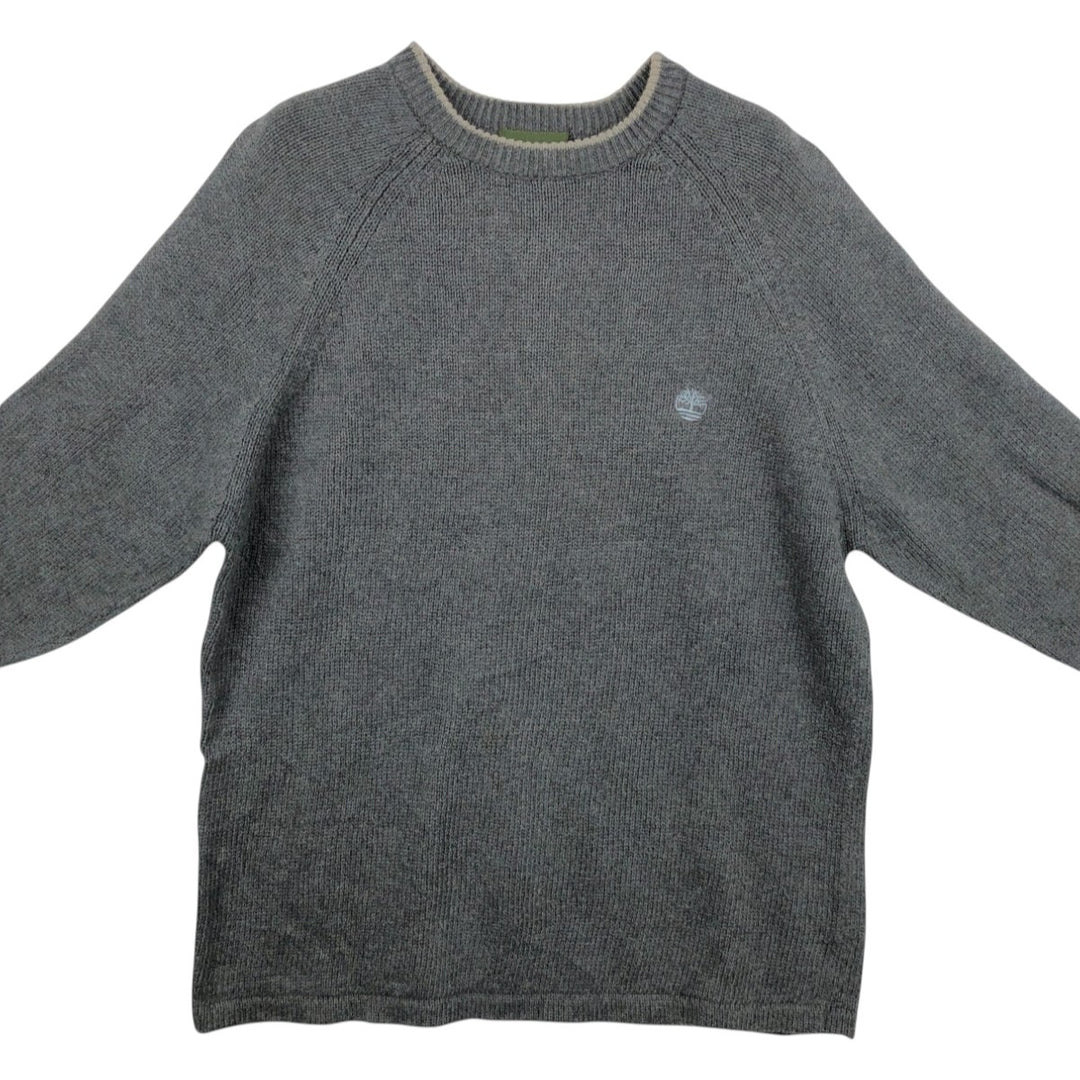 Vintage 90s-00'S Timberland cotton knit sweater, size L, men's cotton gray type Vintage Second Hand