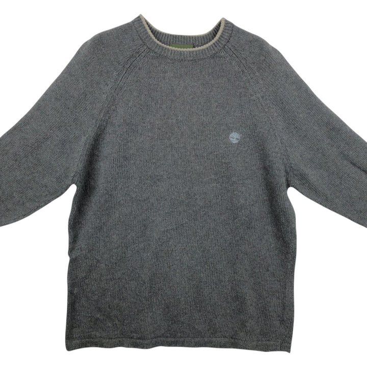Vintage 90s-00'S Timberland cotton knit sweater, size L, men's cotton gray type Vintage Second Hand