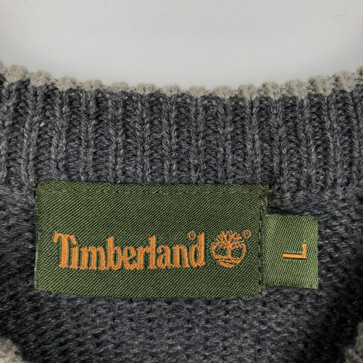 Vintage 90s-00'S Timberland cotton knit sweater, size L, men's cotton gray type Vintage Second Hand