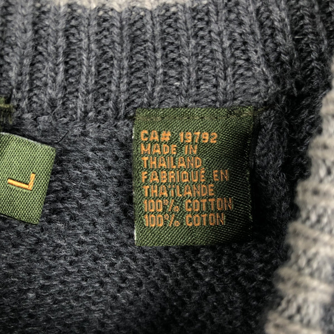 Vintage 90s-00'S Timberland cotton knit sweater, size L, men's cotton gray type Vintage Second Hand
