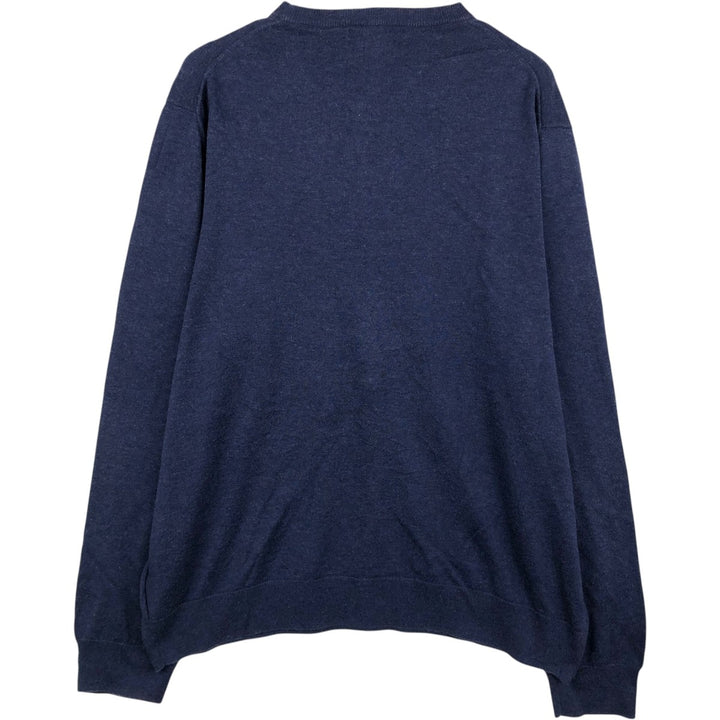 Brooks Brothers Supima Cotton Knit Sweater, Men's Size XL (approx.) Supima Cotton navy blue type Vintage Second Hand