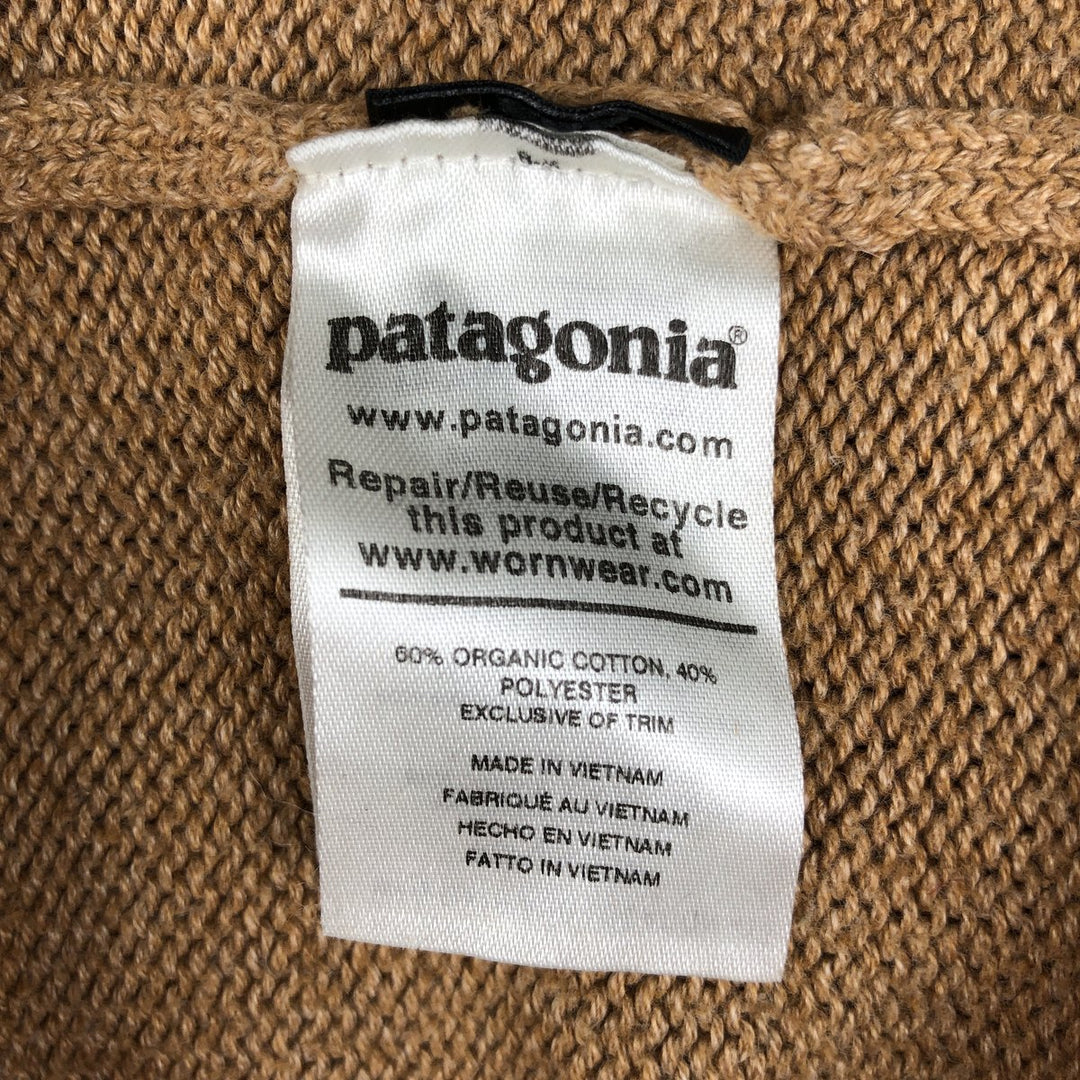 Patagonia 50865FA20 Cotton Knit Hoodie, Men's Size S (approx.) cotton Khaki type beige Vintage Second Hand