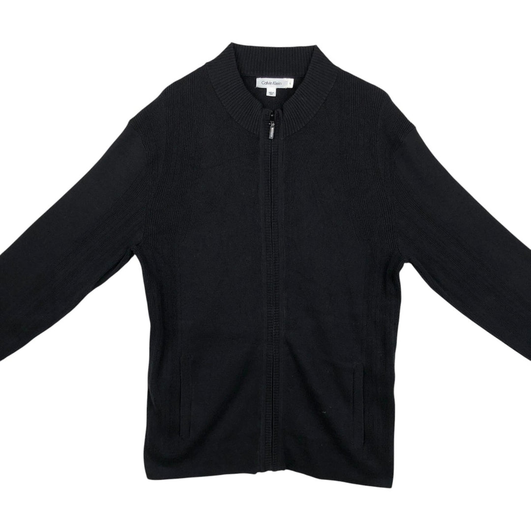 2000'S Calvin Klein Driver's Knit Sweater, Men's Size L (approx.) cotton black type Vintage Second Hand