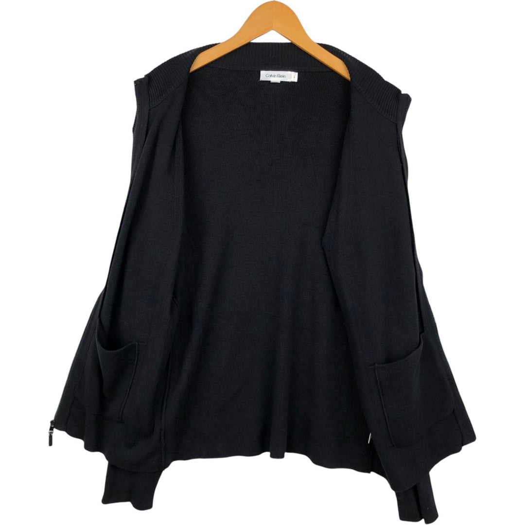 2000'S Calvin Klein Driver's Knit Sweater, Men's Size L (approx.) cotton black type Vintage Second Hand