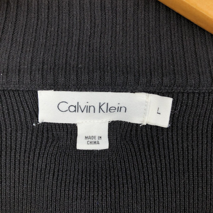 2000'S Calvin Klein Driver's Knit Sweater, Men's Size L (approx.) cotton black type Vintage Second Hand