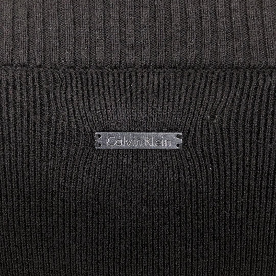 2000'S Calvin Klein Driver's Knit Sweater, Men's Size L (approx.) cotton black type Vintage Second Hand