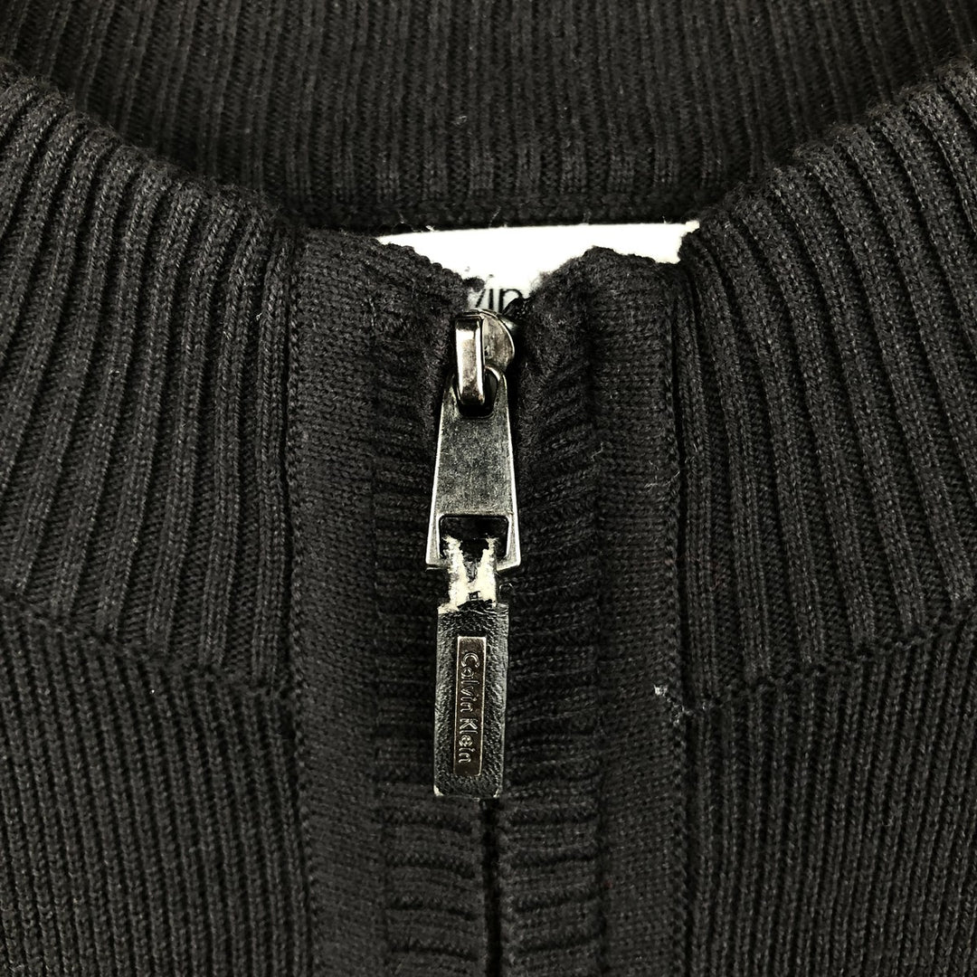 2000'S Calvin Klein Driver's Knit Sweater, Men's Size L (approx.) cotton black type Vintage Second Hand