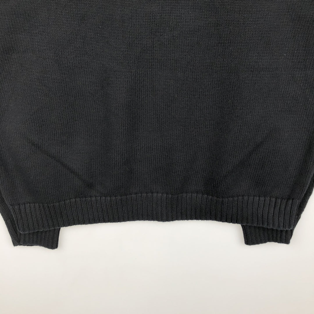 LLBean Cotton Knit Sweater, Men's Size L cotton black type Vintage Second Hand