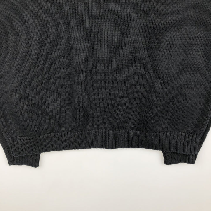 LLBean Cotton Knit Sweater, Men's Size L cotton black type Vintage Second Hand