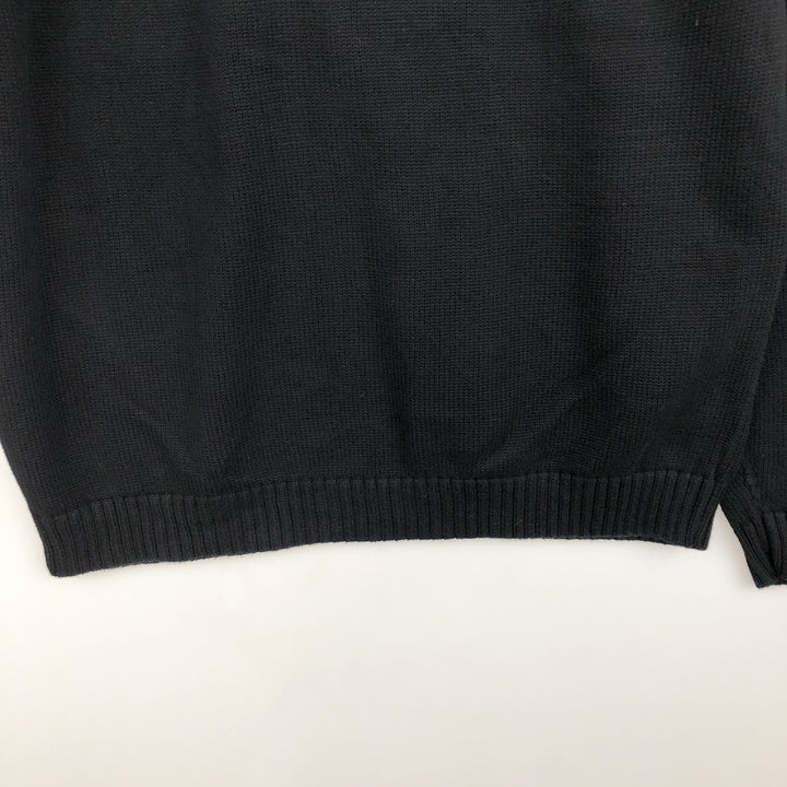LLBean Cotton Knit Sweater, Men's Size L cotton black type Vintage Second Hand