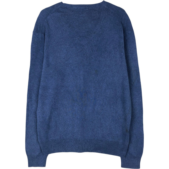 Ralph Lauren POLO RALPH LAUREN V-neck Pima cotton knit sweater, men's size L Pima Cotton blue type Vintage Second Hand