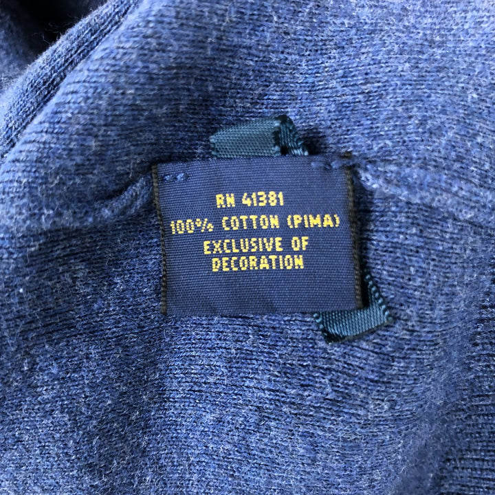 Ralph Lauren POLO RALPH LAUREN V-neck Pima cotton knit sweater, men's size L Pima Cotton blue type Vintage Second Hand